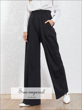 Kira Pants - Grey Wide Leg Trousers for Women High Waist Loose Fit Long Elastic Pants