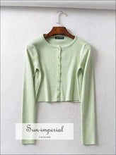 Knit Button-Up Crop Cardigan - Sun Imperial (photo 10)
