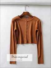 Knit Button-Up Crop Cardigan - Sun Imperial (photo 4)