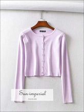 Knit Button-Up Crop Cardigan - Sun Imperial (photo 5)