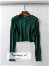 Knit Button-Up Crop Cardigan - Sun Imperial (photo 6)