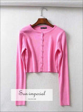 Knit Button-Up Crop Cardigan - Sun Imperial (photo 7)