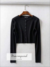 Knit Button-Up Crop Cardigan - Sun Imperial (photo 8)