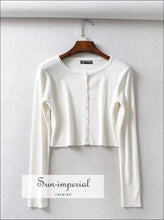 Knit Button-Up Crop Cardigan - Sun Imperial (photo 9)