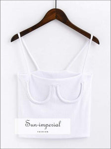 Knitted Chest Crescent Cami Strap Crop top SUN-IMPERIAL United States