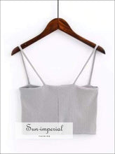 Knitted Chest Crescent Cami Strap Crop top SUN-IMPERIAL United States