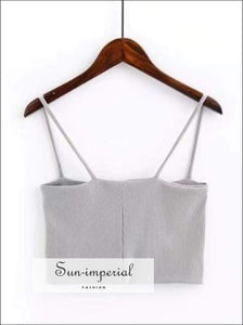 Knitted Chest Crescent Cami Strap Crop top SUN-IMPERIAL United States