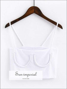 Knitted Chest Crescent Cami Strap Crop top SUN-IMPERIAL United States