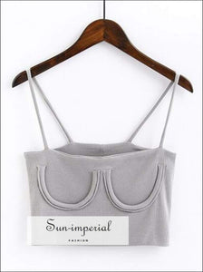 Knitted Chest Crescent Cami Strap Crop top SUN-IMPERIAL United States