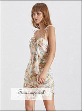 Latina Dress- Women Vintage Floral Print Asymmetrical Mini Dress Dresses, Backless, Off Shoulder, Summer Dress, vintage SUN-IMPERIAL United 