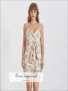 Sun-Imperial - Latina Dress- Women Vintage Floral Print Asymmetrical Mini Dress Print / S Sun-Imperial - Latina Dress- Women Vintage Floral Print Asymmetrical Mini Dress Print / S