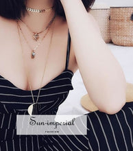 Layered Leaf Chain Sequin Choker - Sun Imperial (photo 1)