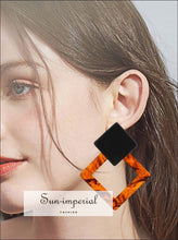 Leopard Print Acrylic Dangle Earrings - Sun Imperial (photo 7)