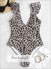 Leopard Ruffle Open back Swimsuit One Piece SUN-IMPERIAL United States
