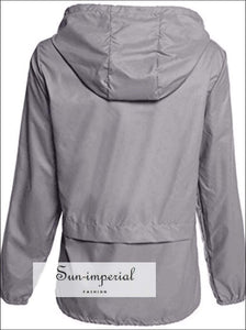 Long Hooded Sports Jacket Women Coat Running Training plus Size Jacket Fashion Pocket Long Sleeve