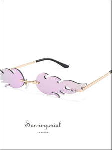 Luxury Fashion fire Flame Women Sunglasses - Grey