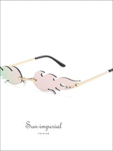 Luxury Fashion fire Flame Women Sunglasses - Pink