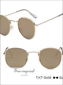 Luxury Mirror Sunglasses Women/men Round Sun Glasses SUN-IMPERIAL United States