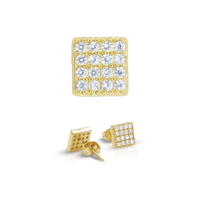 14K gold Filled CS. Square Stud Earrings