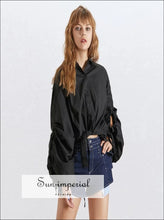 Mabel top - Lantern Sleeve Backless Casual Women Blouse