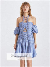 Magic Spell Dress - Lace Bandages for Women Lantern Sleeve High Waist off Shoulder Dress, Waist, Sleeve, Off Shoulder, vintage SUN-IMPERIAL 