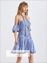 Magic Spell Dress - Lace Bandages for Women Lantern Sleeve High Waist off Shoulder Dress, Waist, Sleeve, Off Shoulder, vintage SUN-IMPERIAL 