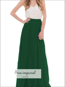 Maxi Long Skirt Soft Tulle Skirts Elastic Waist Wedding Party Boho Vintage SUN-IMPERIAL United States