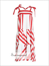Maya Dress- Striped Dress for Women off Shoulder Sleeveless Bowknot Lace up Oversize Dresses Up, Off Shoulder, Sleeveless, Dress, Vintage 