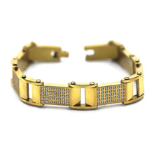 Men's 14k gold plated CZ bracelet - Sun Imperial (photo 1)