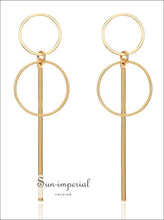 Metal Round Geometric Earrings for Women Hanging Dangle Drop Earnings SUN-IMPERIAL United States
