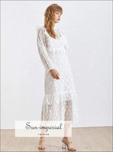 Metz Dress - Elegant Lace for Women Stand Collar Lantern Sleeve High Waist Dresses Elegant, Waist, Sleeve, Collar, vintage SUN-IMPERIAL 