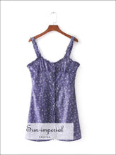 Mini Black Dot Print Chiffon Summer Dress Sleeveless Beach Buttoned Cami Ruffled Strap SUN-IMPERIAL United States