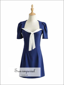 Mini Sleeve Short Vintage Dress Center Bow SUN-IMPERIAL United States
