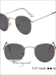 Mirror Metal Sunglasses Women Vintage Flat Round Glasses SUN-IMPERIAL United States