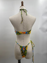 Multi Color Tribal Print Bikini Set with String Ruched Bottom and Upside Down Triangle Top - Sun Imperial (photo 3)