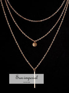 Multilayer Necklaces & Pendants for Women Gold Silver Color Long Chain Pendant