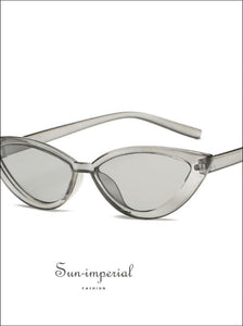 New Vintage Transparent Frame Women Cat Eye Dark Gray Sunglasses SUN-IMPERIAL United States