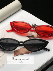 New Vintage Transparent Frame Women Cat Eye Red Sunglasses SUN-IMPERIAL United States