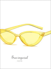 New Vintage Transparent Frame Women Cat Eye Yellow Sunglasses SUN-IMPERIAL United States
