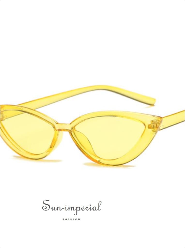 New Vintage Transparent Frame Women Cat Eye Yellow Sunglasses SUN-IMPERIAL United States