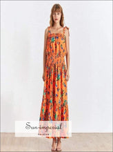 Nice Dress -floral Print Cami Strap for Women Sleeveless High Waist Maxi Female Fashion, Waist, Spaghetti Strap, Sleeveless, vintage 
