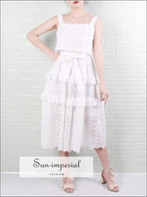 Nova Dress- Vintage White Lace Sleeveless Maxi Bow Tie Midi Dress Calf Dresses, Casual, dress, full length High quality dress Sun-Imperial 