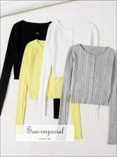 O-Neck Fine Knit Cropped Cardigan - Sun Imperial (photo 3)