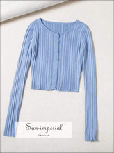 O-Neck Fine Knit Cropped Cardigan - Sun Imperial (photo 4)