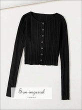 O-Neck Fine Knit Cropped Cardigan - Sun Imperial (photo 6)