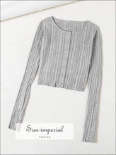 O-Neck Fine Knit Cropped Cardigan - Sun Imperial (photo 7)