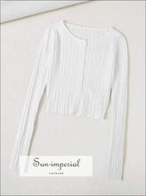 O-Neck Fine Knit Cropped Cardigan - Sun Imperial (photo 9)