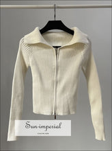 Off Shoulder Zip Through Cardigan - Sun Imperial (photo 3)