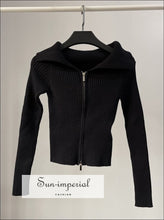 Off Shoulder Zip Through Cardigan - Sun Imperial (photo 4)