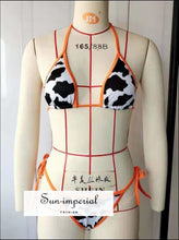 Orange Plunge Blue Cow Print Bikini Set best seller, bikini, bikini set, COW PRINT BIKINI, hot SUN-IMPERIAL United States